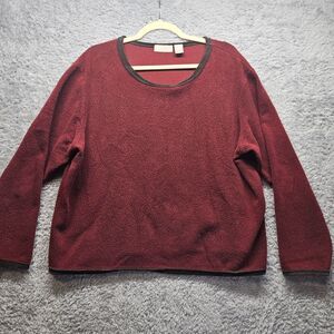 VTG J Jill Womens Red Fleece Sweater Size 1X Casual Comfort Cozy Y2K Sweatshirt